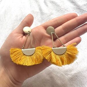 yellow fringe earrings